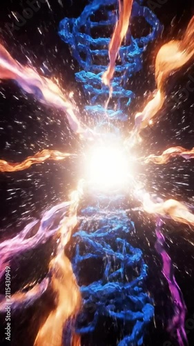 Blue neural network with central orange spark.