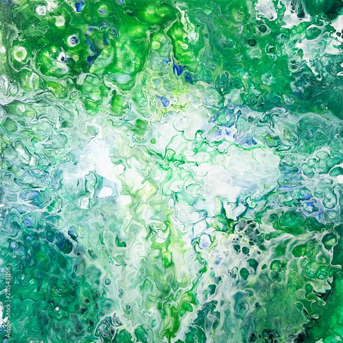 緑と白の流体アート抽象背景テクスチャ