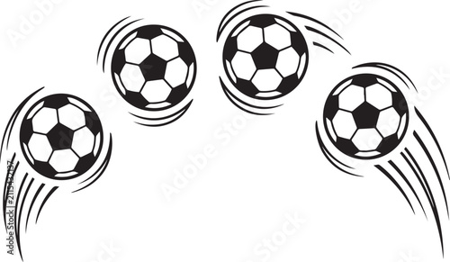 Soccer Balls in Motion - Dynamic Action with Motion Streaks
