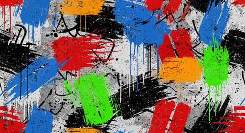 Colorful grunge street art paint splash abstract background.