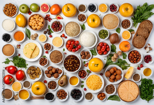 Overhead view of a diverse ...