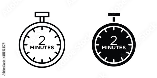 2 minutes icon flat clipart pack