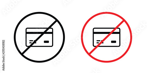 No credit card sign flat clipart pack