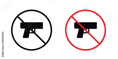 Bild auf Leinwand Gun Not Allowed sign flat clipart pack
