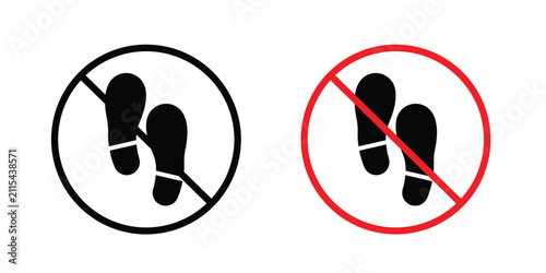 Fotografía No foot print sign flat clipart pack