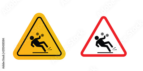 Fotografie Slippery ice sign flat clipart pack