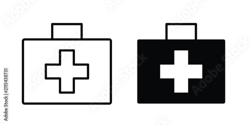 Foto First aid box icon flat clipart pack