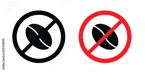 Bild auf Leinwand Caffeine free icon flat clipart pack