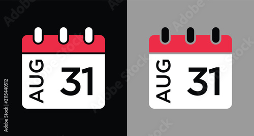 calendar - August 31 icon illustration isolated vector sign symbol