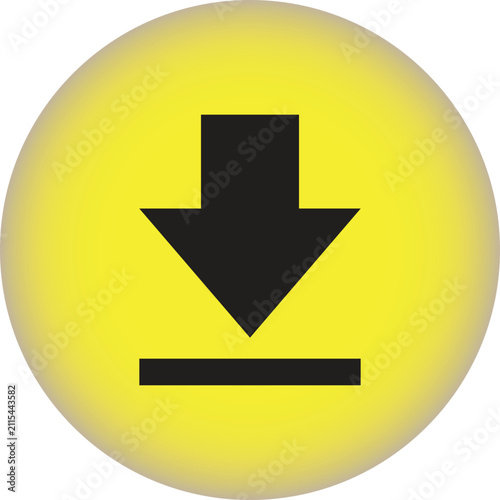 Black download arrow icon with progress bar