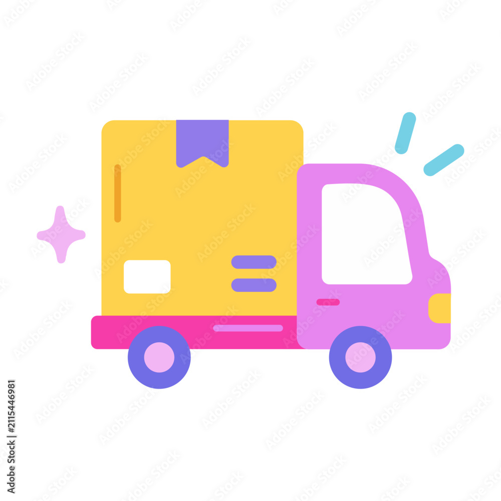 Fototapeta premium Delivery truck transporting packages for customer orders.