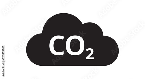 Carbon dioxide cloud icon representing climate change and pollution.
