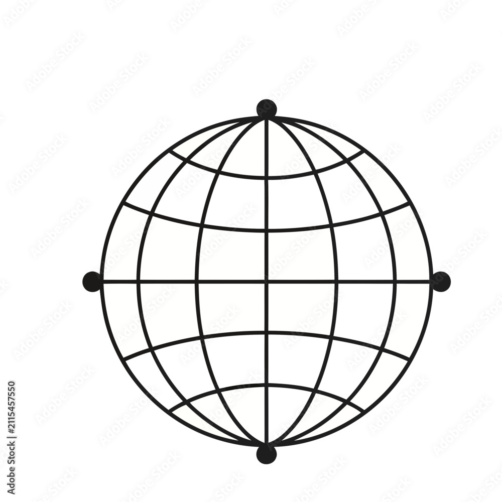 Obraz premium Globe with grid and points
