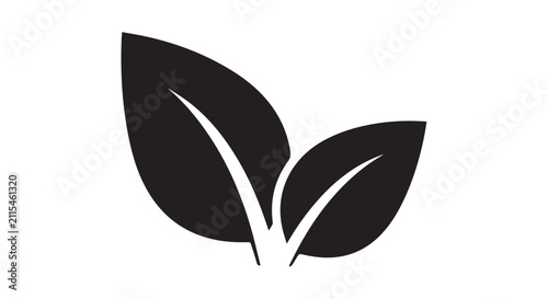 Two leaves icon representing nature and sustainable organic growth.