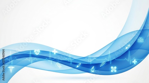 Smooth Blue Wave Abstract Background Design.