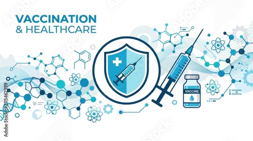 Vaccination and Healthcare Medical Concept Illustration.