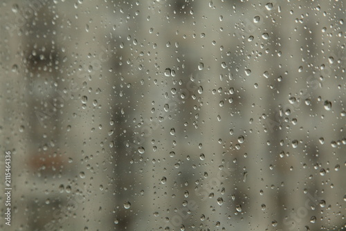 Rain Drops on Window Glass Background