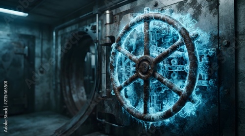 Rusted Vault Wheel Frozen By 202607240847 commercial professional concept design background