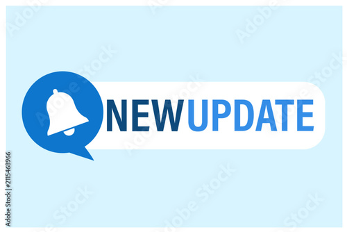 New update banner with megaphone notification. Reminder for new update Vector illustration. 
