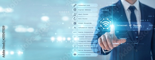 Canvastavla Techie's point of Internet of Things smart concept, interconnected devices communicate data for automated home and city living