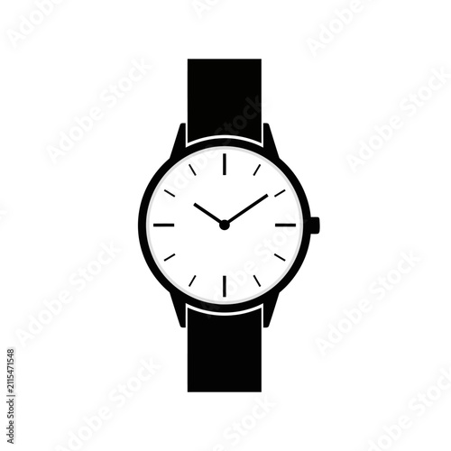 Timeless black and white wristwatch icon, a classic symbol of timekeeping and daily fashion accessory for design projects