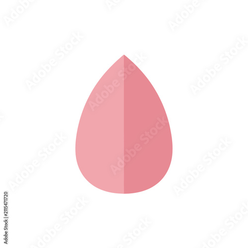 Minimalist makeup sponge icon in soft pink shades, perfect for beauty and cosmetics design