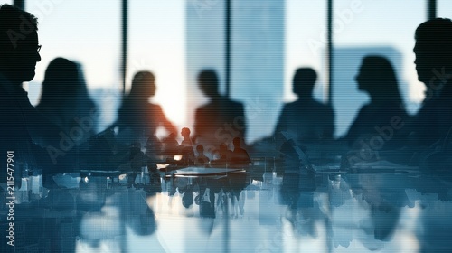 Leadership vision team empowerment decision making organizational culture motivation influence close up executive theme ethereal Manipulation glass boardroom backdrop. 