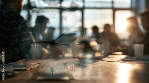 Productivity improvement workplace efficiency time management workflow optimization employee engagement selective focus minimalist theme dynamic Overlay collaborative coworking space backdrop.