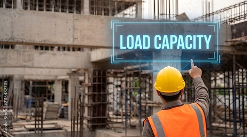 Structural Engineer Checking Load Capacity with Augmented Reality on Construction Site