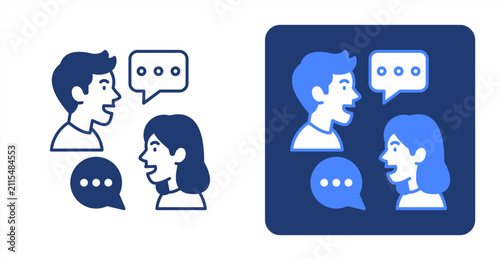 Bild auf Leinwand Conversation icon, with contrast background.