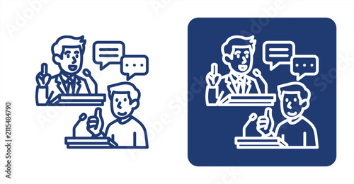 Quadro su tela Debate icon, with contrast background.
