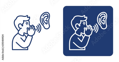 Whisper icon, with contrast background.