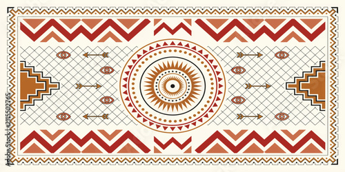 Foto Celtic Ornamental Pattern with Geometric Floral Design Seamless Vector Illustrat