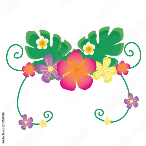 Tropical flowers illustration design summer vibes