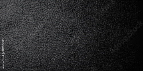Black Pebbled Leather Texture Vector Background with Realistic Fine Grain Matte Surface and Elegant Abstract Design