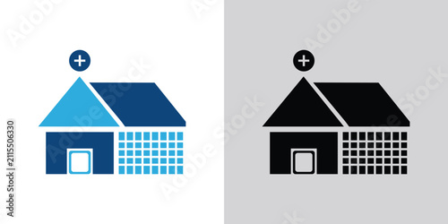 фотографія Blue and dark gray houses with white windows and doors building home cottage