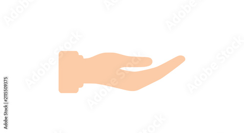 Foto Open Hand Silhouette Offering Support or Help, Isolated on White Background