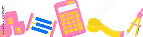 Colorful Educational Tools for Creative Learning Border