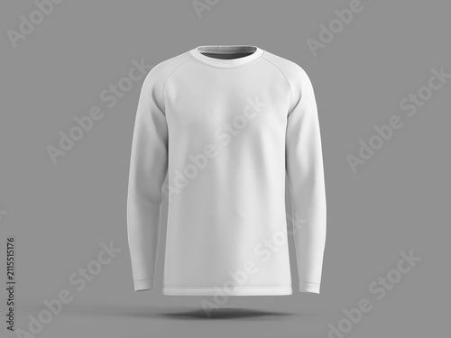 Blank white long sleeve t shirt mockup front view