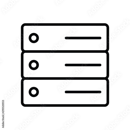 Server icon vector illustration, database storage symbol, network server rack sign, data center concept
