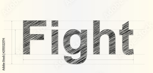 Canvastavla Concept of fight written in a sketchy artistic hand drawn style with professiona