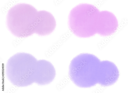 set of purple watercolor paint
