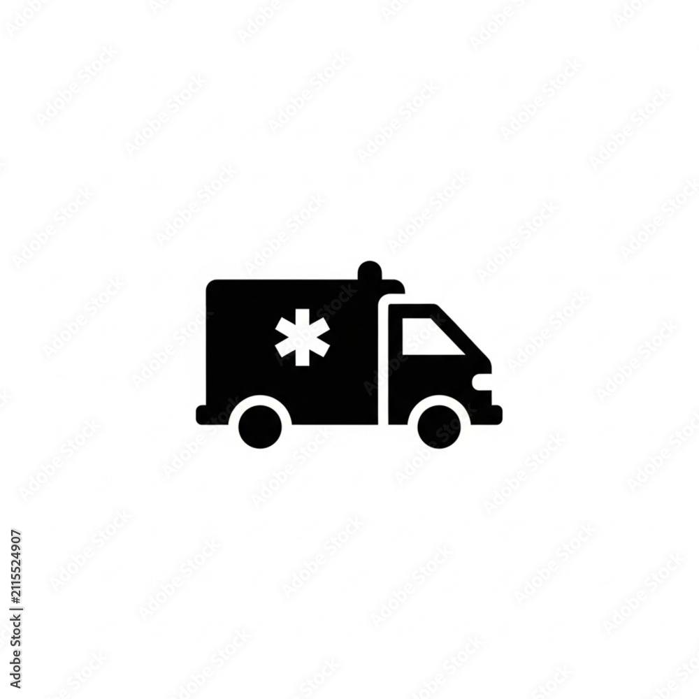 Fototapeta premium Emergency Ambulance Vehicle Icon for Healthcare and Medical Service Design