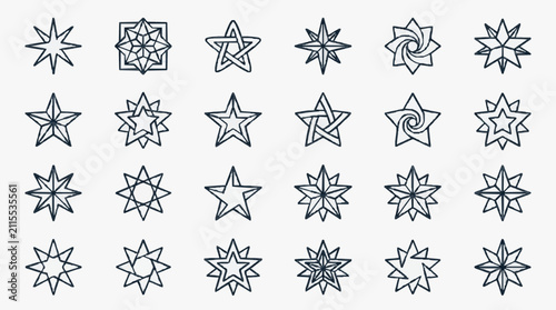 Geometric Star and Polygon Patterns Collection