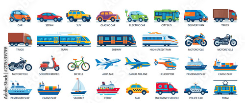 Diverse Collection of Transportation Vehicles