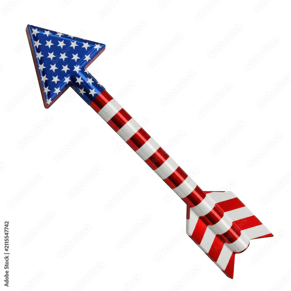 Obraz premium American flag pattern arrow design isolated on transparent background