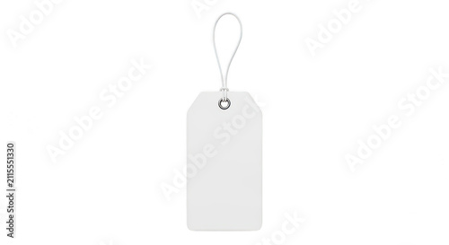 Obraz na płótnie Blank paper price tag with string loop isolated on transparent background