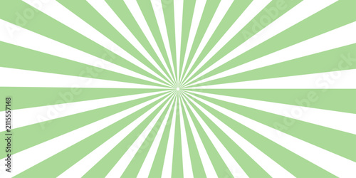 Cuadro en lienzo Green and White Sunburst Pattern