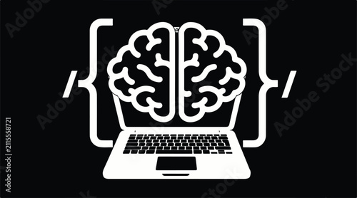 World Programmer's Day celebration concept featuring laptop computer and brain icon