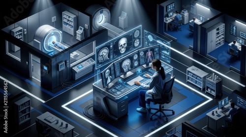 Futuristic Medical Imaging Lab With Advanced Technology